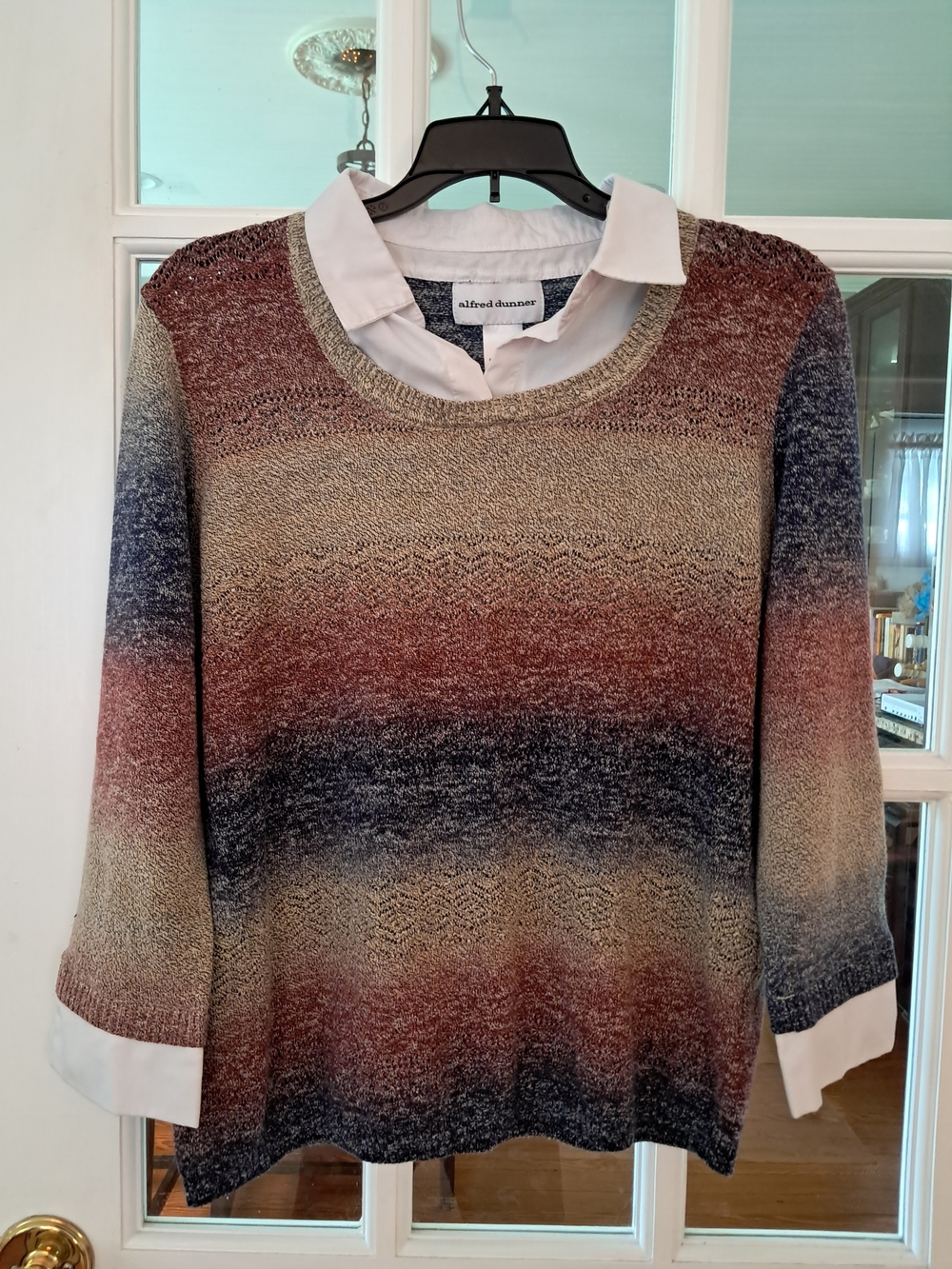 alfred dunner Multicolor Gradient Crewneck Sweater